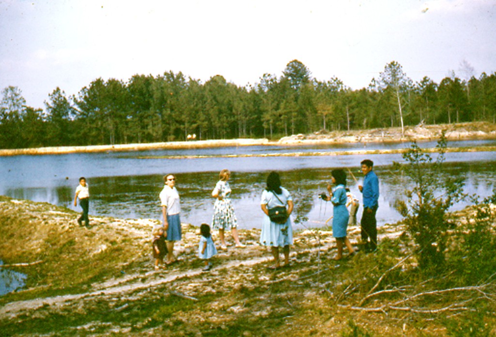 Bender Family observe Pine Lake in the early days.